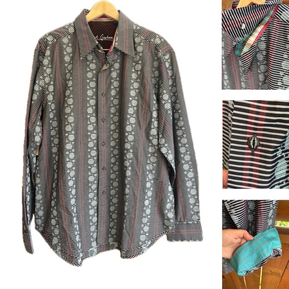 Robert Graham Men’s Multicoloured Patterned Shirt Long Sleeve Maximalist Size XL